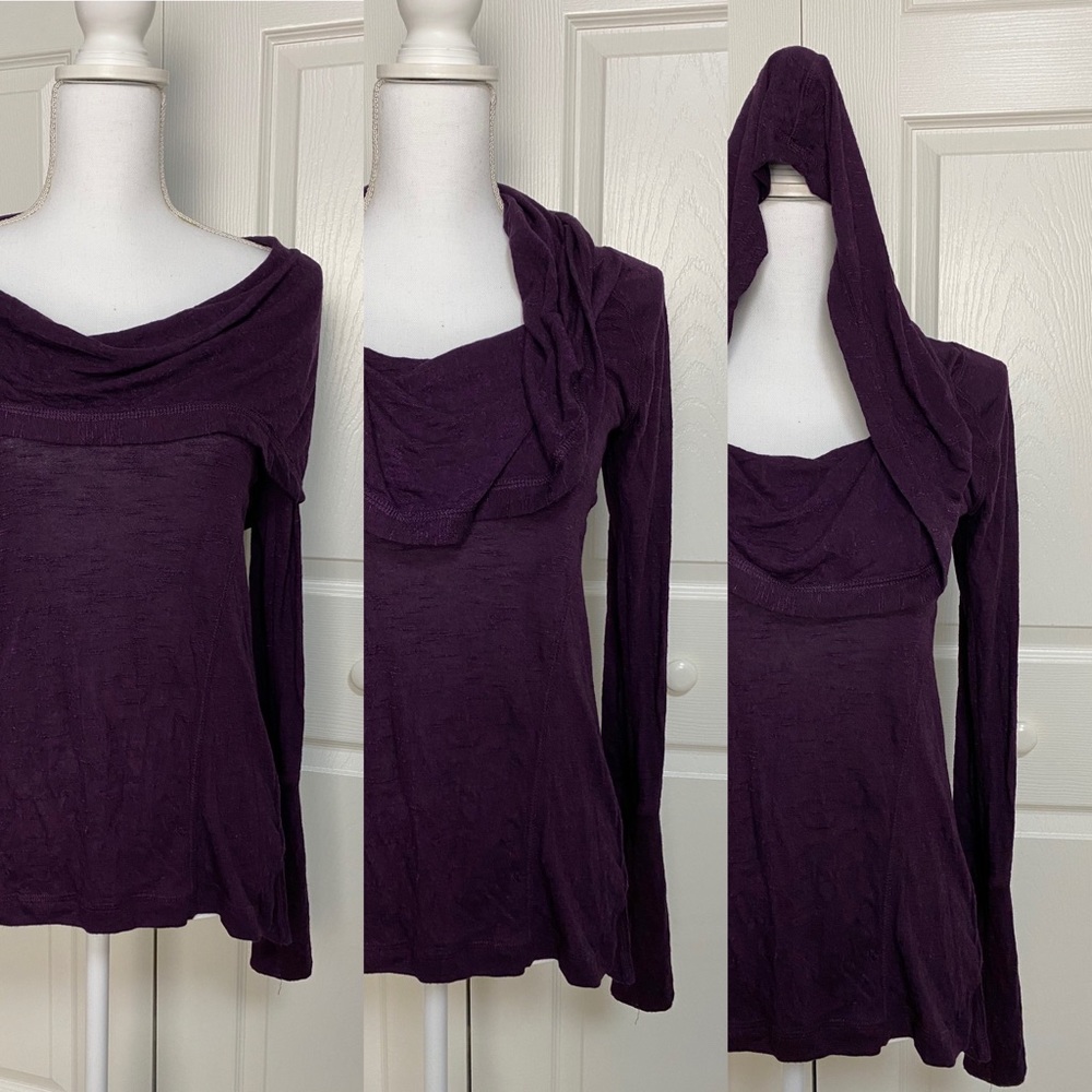 Zella Plum Athleisure convertible cowl neck top